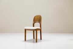  Holstebro M belfabrik Six Teak Dining Chairs in Off White Upholstery by Holstebro Denmark 1970s - 3868767