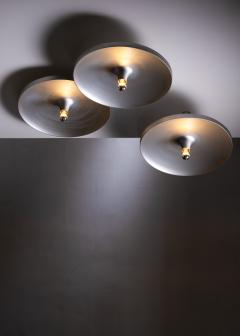  Honsel Leuchten Set of 3 Large Aluminum Ceiling Lamps used by Charlotte Perriand - 2477500
