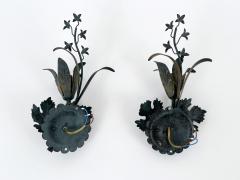  Honsel Leuchten Set of Two Elegant Vine Leaves Sconces by Honsel Leuchten Germany 1970s - 4547407