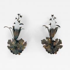  Honsel Leuchten Set of Two Elegant Vine Leaves Sconces by Honsel Leuchten Germany 1970s - 4547528
