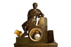  Horatius the Fall of Rome French Empire Antique Bronze Mantel Clock - 4470217