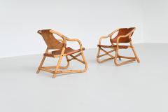  Horsnaes M bler Pair of Manilla lounge chairs in cognac leather Denmark 1960 - 3874822