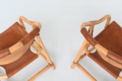  Horsnaes M bler Pair of Manilla lounge chairs in cognac leather Denmark 1960 - 3874827