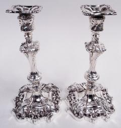  Howard Co Pair of Howard Victorian Rococo Sterling Silver Candlesticks 1898 - 4045747