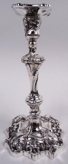  Howard Co Pair of Howard Victorian Rococo Sterling Silver Candlesticks 1898 - 4045750