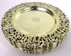  Howard Co Set of 10 Super Fancy American Gilt Sterling Silver Dessert Plates - 4125988