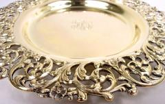  Howard Co Set of 10 Super Fancy American Gilt Sterling Silver Dessert Plates - 4125991