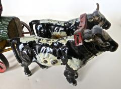  Hubley American Cast Iron Toy Oxen Drawn Log on Carriage with Rider Hubley Ca 1906 - 531589