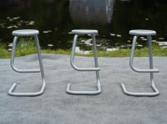  Hugh Hamilton Philip Salmon Set of 3 Paperclip Model K700 Bar Stools by Kinetics in Grey Enamel - 4206731