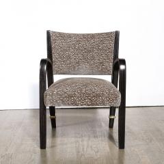  Hughes Steiner Mid Century Ebonized Walnut Brass Holly Hunt Velvet Chairs by Hughes Steiner - 2909346