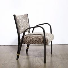  Hughes Steiner Mid Century Ebonized Walnut Brass Holly Hunt Velvet Chairs by Hughes Steiner - 2909440