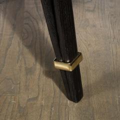 Hughes Steiner Mid Century Ebonized Walnut Brass Holly Hunt Velvet Chairs by Hughes Steiner - 2909521