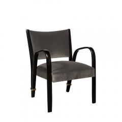  Hughes Steiner Mid Century Modern Ebonized Walnut Brass Spring Back Chairs by Hughes Steiner - 2909326