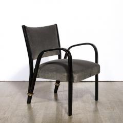  Hughes Steiner Mid Century Modern Ebonized Walnut Brass Spring Back Chairs by Hughes Steiner - 2909335