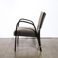  Hughes Steiner Mid Century Modern Ebonized Walnut Brass Spring Back Chairs by Hughes Steiner - 2909421