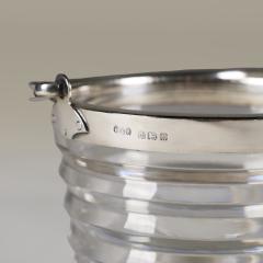  Hukin Heath Hukin Heath rimmed crystal ice bucket with silver hallmarked rim and handle - 4523276
