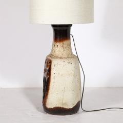  Hustadt Leuchten Mid Century Modernist Volcanic Glazed Ceramic Table Lamp by Hustadt Leuchten - 4038288