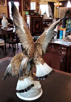  Hutschenreuther 20C Selb German Porcelain Pair of Golden Eagles Sculpture - 2021553