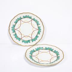  Hutschenreuther Set of 16 Turquoise 24K Gilt Border Porcelain Dinner Plates by Hutschenreuther - 4654291