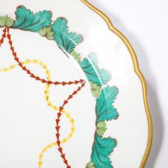  Hutschenreuther Set of 16 Turquoise 24K Gilt Border Porcelain Dinner Plates by Hutschenreuther - 4654292