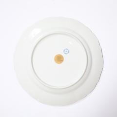  Hutschenreuther Set of 16 Turquoise 24K Gilt Border Porcelain Dinner Plates by Hutschenreuther - 4654308