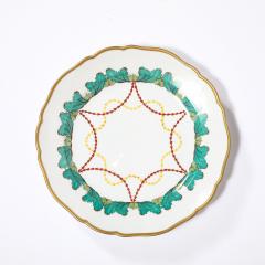  Hutschenreuther Set of 16 Turquoise 24K Gilt Border Porcelain Dinner Plates by Hutschenreuther - 4654313
