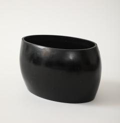  IBU IBU Poil ne Black Bronze Sand Cast Oblong Vase France signed numbered - 4760488