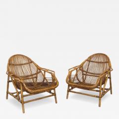  IKEA Pair of Bamboo Lounge Armchairs by Ikea Second Half of the 20Th Century - 4428146