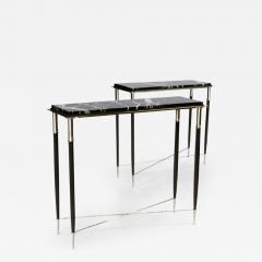  ILIAD Bespoke Pair of French Modernist Style Consoles Inspired by Andre Arbus - 561229