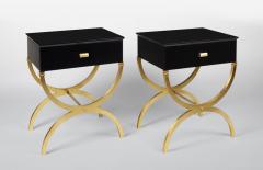  ILIAD Bespoke Pair of Modernist End Tables inspired by Maison Ramsay - 508472