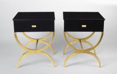  ILIAD Bespoke Pair of Modernist End Tables inspired by Maison Ramsay - 508474