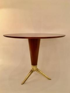  ISA Bergamo I S A Italy Circular Centre Table in Walnut and Brass by I S A Italy circa 1950 - 1401425