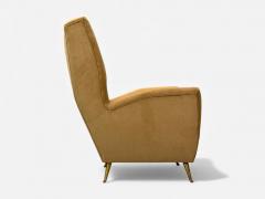  ISA Bergamo I S A Italy ISA Bergamo Camel Velvet Bronze Wingback Chairs Italy 1950s - 4434125