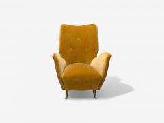  ISA Bergamo I S A Italy ISA Bergamo Italian Mid Century Bronze Camel Mohair Lounge Chairs 1950s - 4041223