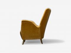  ISA Bergamo I S A Italy ISA Bergamo Italian Mid Century Bronze Camel Mohair Lounge Chairs 1950s - 4041225