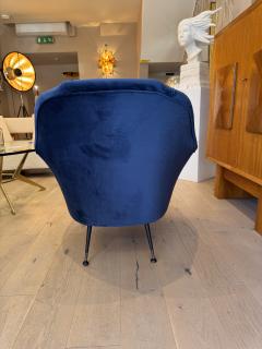  ISA Bergamo I S A Italy ISA Bergamo blue velvet armchairs - 4095116