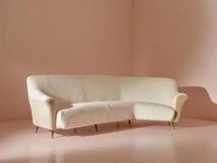  ISA Bergamo I S A Italy Ico Parisi Curved fabric sofa with brass legs by Isa Bergamo Italy 1950s - 3696560