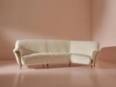  ISA Bergamo I S A Italy Ico Parisi Curved fabric sofa with brass legs by Isa Bergamo Italy 1950s - 3696561