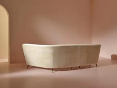  ISA Bergamo I S A Italy Ico Parisi Curved fabric sofa with brass legs by Isa Bergamo Italy 1950s - 3696578