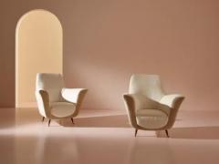  ISA Bergamo I S A Italy Ico Parisi velvet and brass armchairs by Isa Bergamo Italy 1950s - 3696559