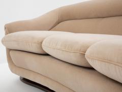  ISA Bergamo I S A Italy Isa Bergamo large Art Deco walnut mohair velvet sofa 1940s - 4423116