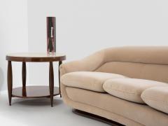  ISA Bergamo I S A Italy Isa Bergamo large Art Deco walnut mohair velvet sofa 1940s - 4423119