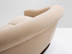  ISA Bergamo I S A Italy Isa Bergamo large Art Deco walnut mohair velvet sofa 1940s - 4423121