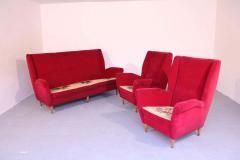  ISA Bergamo I S A Italy Italian Midcentury Sofa and Pair of Lounge Chairs by Gio Ponti for ISA 1955 - 1630184