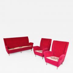  ISA Bergamo I S A Italy Italian Midcentury Sofa and Pair of Lounge Chairs by Gio Ponti for ISA 1955 - 1636356