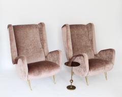  ISA Bergamo I S A Italy Italian Pair of Tall Lounge Wingback Chairs ISA Bergamo Italy - 4323391