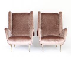  ISA Bergamo I S A Italy Italian Pair of Tall Lounge Wingback Chairs ISA Bergamo Italy - 4323395
