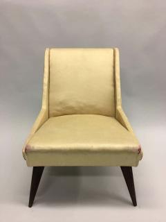 ISA Bergamo I S A Italy Pair of Italian Mid Century Modern Lounge Slipper Chairs by ISA 1950 - 1722776