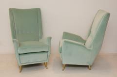  ISA Bergamo I S A Italy Pair of Mid Century Modern armchairs by ISA from a design by Gio Ponti  - 2037370