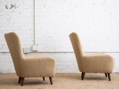  ISA Bergamo I S A Italy Petite Italian Armchairs in Linen and Leather a Pair - 3743788